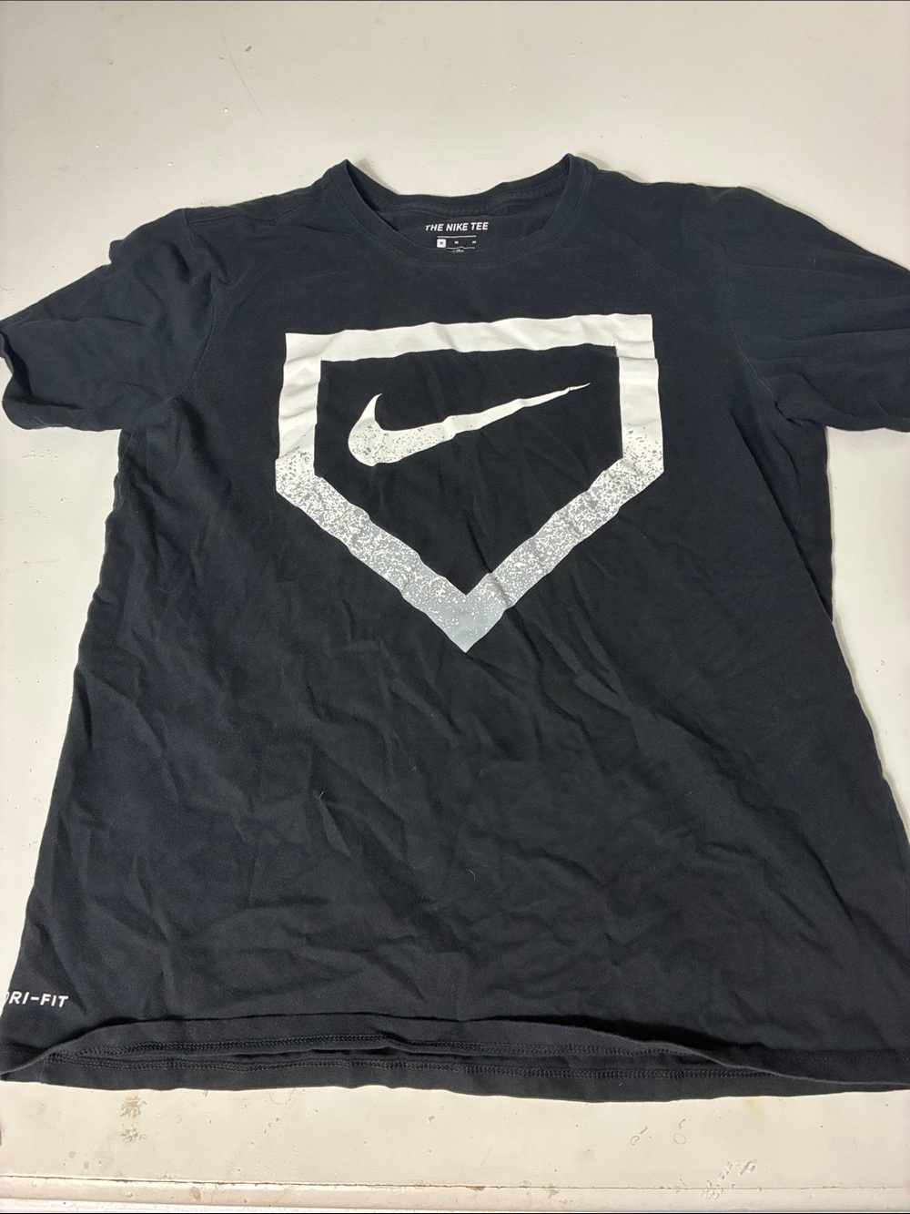 Nike Medium The Nike Tee Athletic Cut Black and White Short Sleeve Graphic T